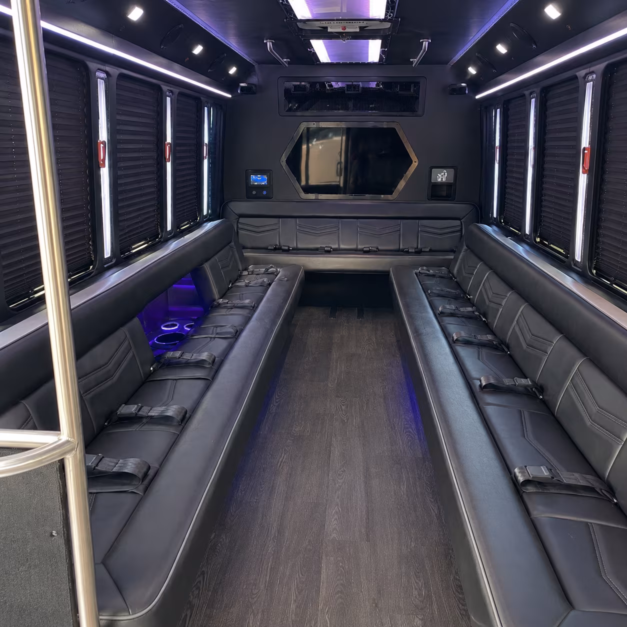 cuyahoga falls 18 passenger party bus interior