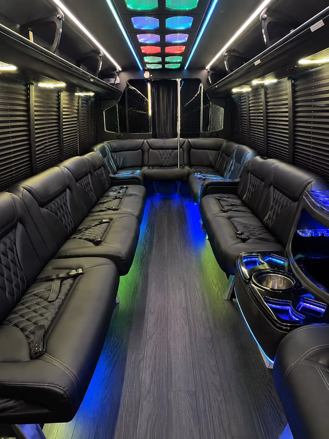 cuyahoga falls 20 passenger party bus interior