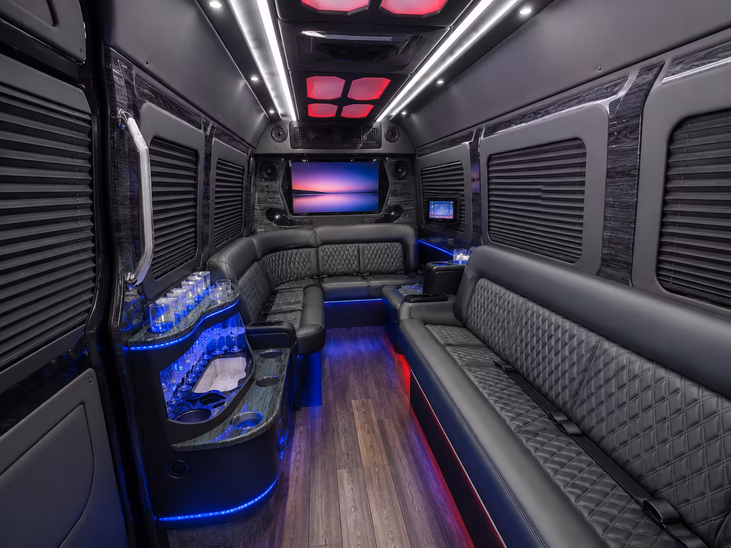 cuyahoga falls 28 passenger party bus inside