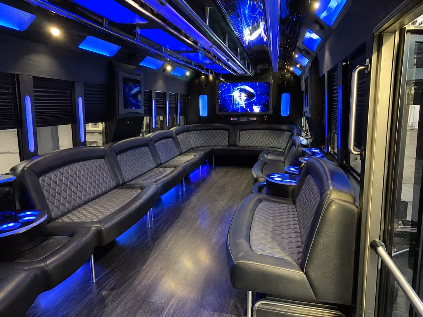 cuyahoga falls 28 passenger party bus interior