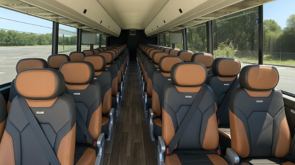 Interior of Charter Bus Company Dublin's 54 Passenger Charter Bus in Dublin