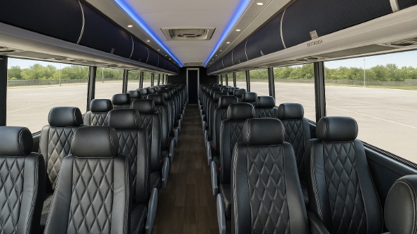 cuyahoga falls 54 passenger charter bus inside