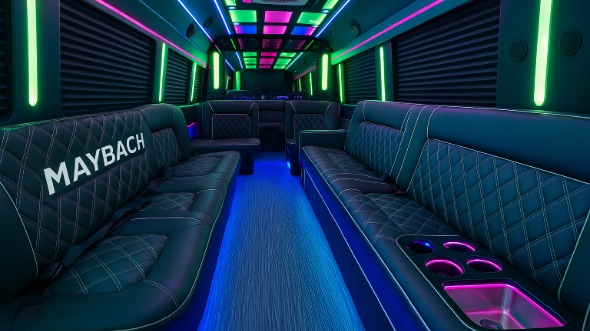 Interior of Charter Bus Company Dublin's Party Bus in Dublin