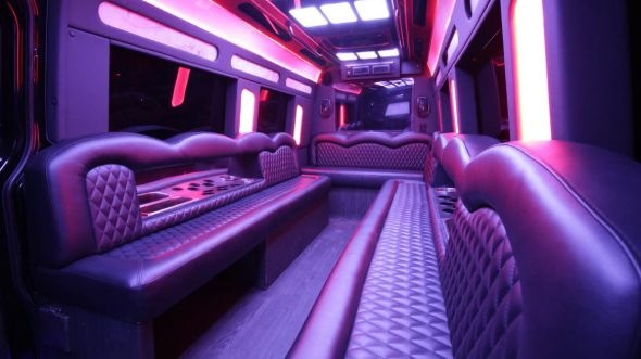 Interior of Charter Bus Company Dublin's Sprinter Limo in Dublin